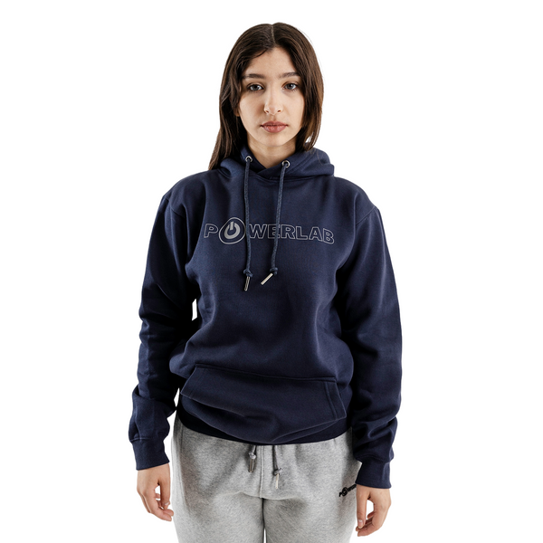 Outline Reflective Hoodie-Navy Blue
